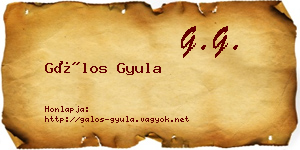 Gálos Gyula névjegykártya